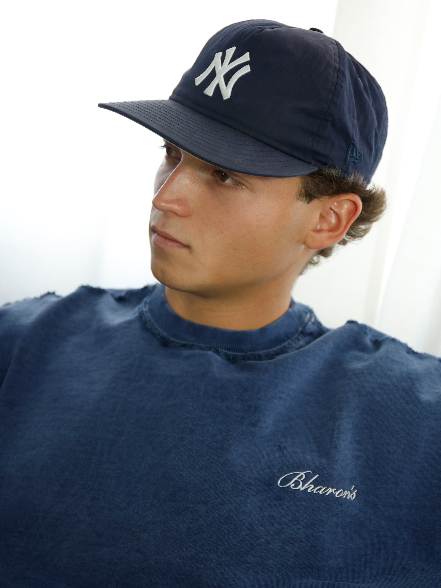 "THE FACTORY" NAVY BLUE CREWNECK