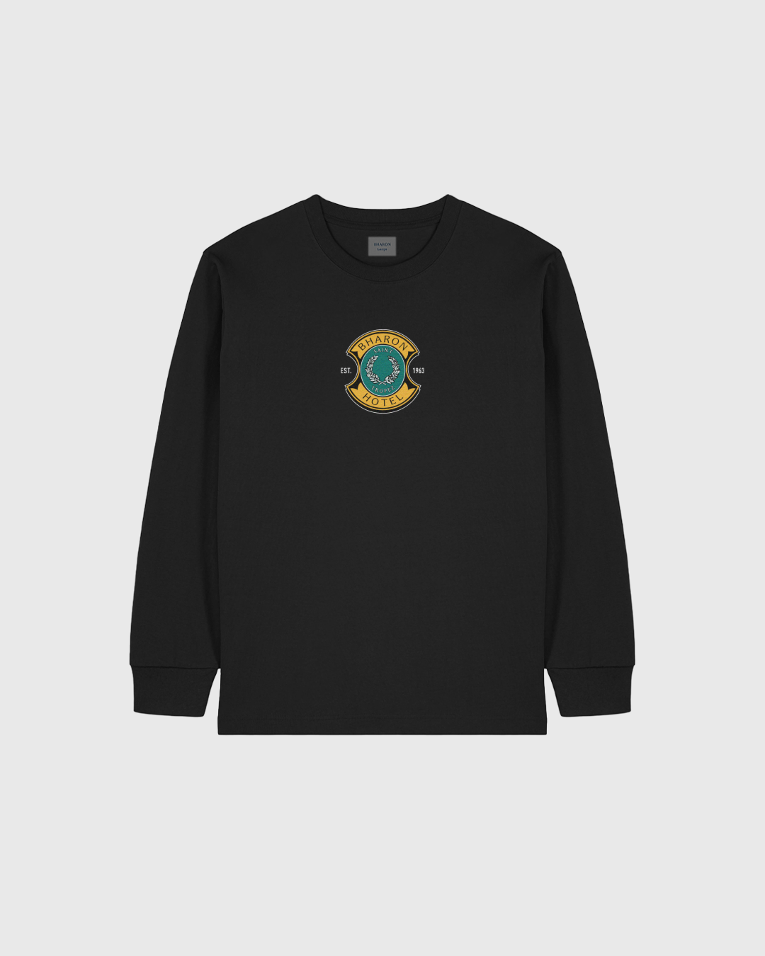SAINT TROPEZ HOTEL LONG SLEEVE T SHIRT (BLACK)